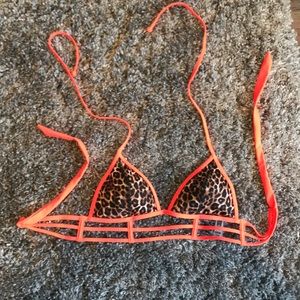 Victoria’s Secret Pink orange and leopard bikini
